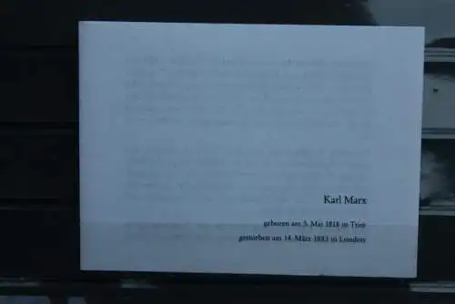 Folder; Information zur Münze "Karl Marx"; Münzen-Beschreibung