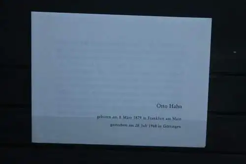 Folder; Information zur Münze "Otto Hahn"; Münzen-Beschreibung