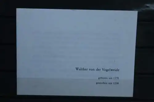 Folder; Information zur Münze "Walther von der Vogelweide"; Münzen-Beschreibung