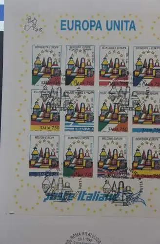Italien 1993; Ministerblatt 20 Jahre Vereintes Europa; MiNr. 2254-2265; Ersttagsblatt