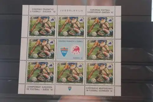 Jugoslawien 1992, Fußball-Europameisterschaft, KB, MiNr. 2542-43, postfrisch