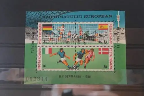 Rumänien 1988 Fußball-Europameisterschaft MiNr, Block 241-42, postfrisch