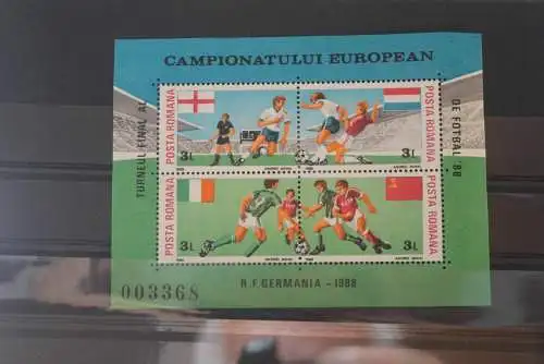 Rumänien 1988 Fußball-Europameisterschaft MiNr, Block 241-42, postfrisch