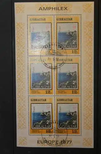 Gibraltar 1977, AMPHILEX 77, Marke auf Marke, KB MiNr. 364-66, gestempelt