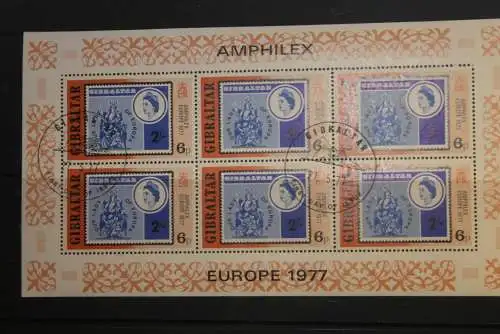 Gibraltar 1977, AMPHILEX 77, Marke auf Marke, KB MiNr. 364-66, gestempelt