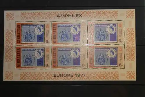 Gibraltar 1977, AMPHILEX 77, Marke auf Marke, KB MiNr. 364-66, postfrisch