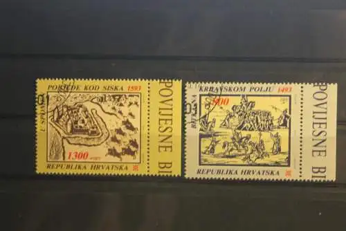 Kroatien 1993; Historische Kroatische Schlachten; MiNr. 248-49, gestempelt