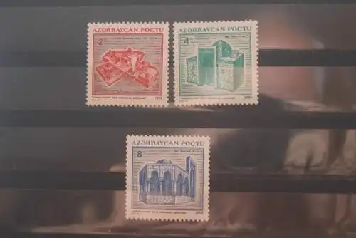 Aserbaidschan; Architektur Baku, MiNr. 114-16, NMH