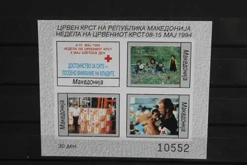 Makedonien, Rotes Kreuz, 1994, Block 11 B, ungezähnt