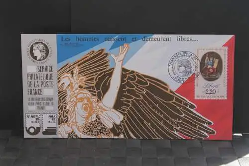 Frankreich Ausstellungskarte der La Poste zur NAPOSTA IPHLA '89