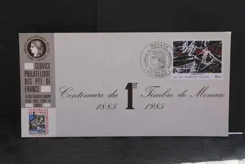 Frankreich Ausstellungskarte der La Poste zur Timbre de Monaco 1985