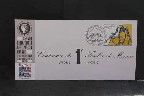 Frankreich Ausstellungskarte der La Poste zur Timbre de Monaco 1985