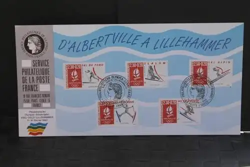 Frankreich Ausstellungskarte der La Poste zur Olympia-Sonderfahrt KIEL-OSLO-LILLEHAMMER 1993