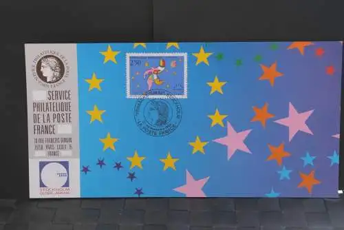 Frankreich Ausstellungskarte der La Poste zur STOCKHOLM GLOBE ARENA 1992; MiNr. 2924