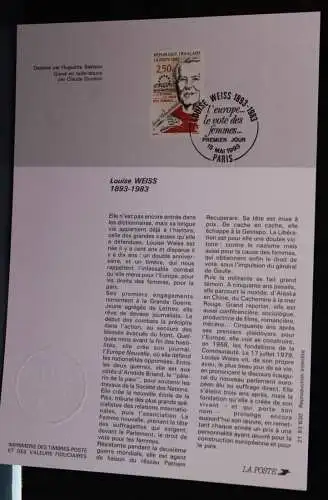 Frankreich, Ersttagsblatt, ETB, Louise Weiss, 1993