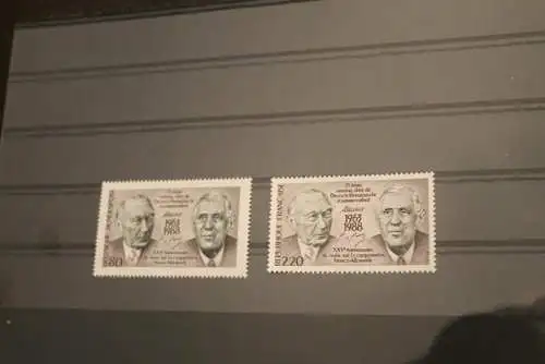 Paralellausgabe Frankreich-Deutschland "Adenauer-De Gaulle", 1988, MNH