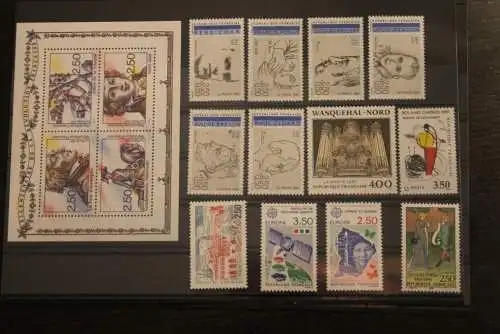 France 1991, 2815-2870; postfrisch, Frankreich Jahrgang 1991, 51 Werte, 1 Block, 1 Markenheft,überkomplett 4 Steckkarten