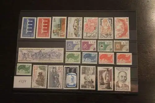 France 1984, postfrisch, Frankreich Jahrgang 1984, 60 Werte, überkomplett, 4 Steckkarten