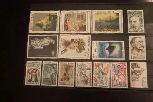 France 1982, 2299-2373; postfrisch, Frankreich Jahrgang 1982, 87 Werte, 1 Block, überkomplett, 5 Steckkarten