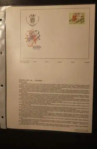 Portugal Madeira CEPT EUROPA UNION 1981; Ankündigungsblatt