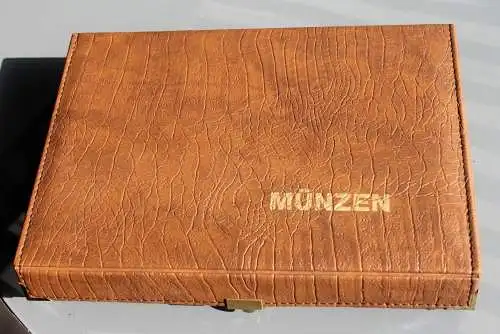 Münzkassette, Münzenkassette, braun, abschließbar
