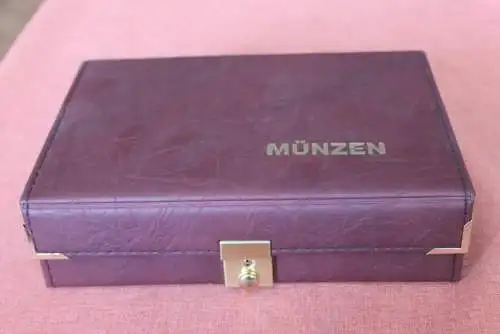 Münzkassette, Münzenkassette, rotbraun, abschließbar