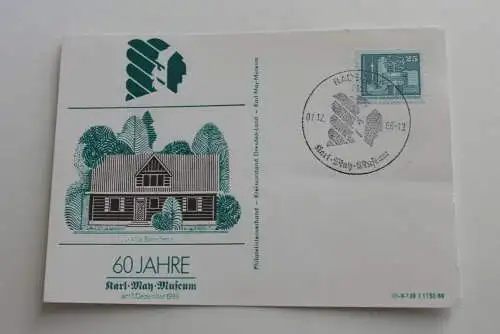 DDR; 60 Jahre Karl-May-Museum Radebeul, 1988; Villa Bärenfett; Sonderstempel