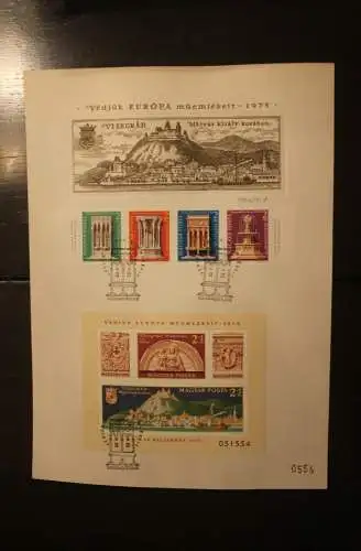 Ungarn Europäisches Denkmalschutzjahr 1975; Premium-ETB; Ersttagsblatt; MiNr. Block 115 A/3064-67; lesen