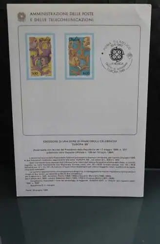 Ministerblatt Italien CEPT EUROPA UNION 1985; MiNr. 1932-33