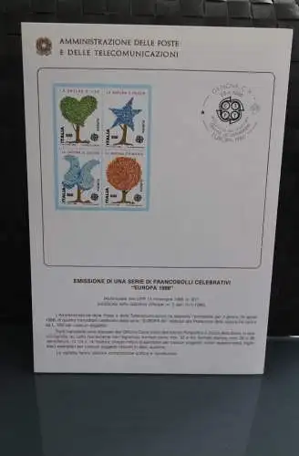 Ministerblatt Italien CEPT EUROPA UNION 1986; MiNr. 1968-71