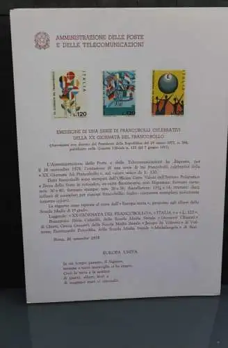 Ministerblatt Italien 1978; Tag der Briefmarke: EUROPA