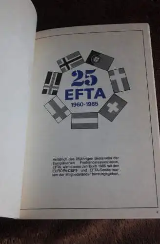 EFTA-Jahrbuch 1985; Jubiläumsjahrbuch; 1. Europäisches Markenjahrbuch, mit Schwarzdruck CEPT Norwegen 1985