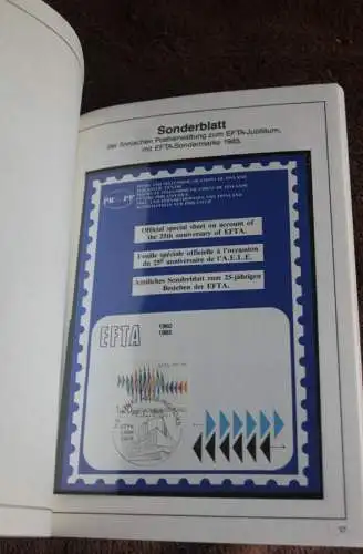 EFTA-Jahrbuch 1985; Jubiläumsjahrbuch; 1. Europäisches Markenjahrbuch, mit Schwarzdruck CEPT Norwegen 1985