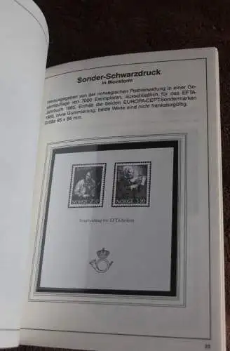 EFTA-Jahrbuch 1985; Jubiläumsjahrbuch; 1. Europäisches Markenjahrbuch, mit Schwarzdruck CEPT Norwegen 1985