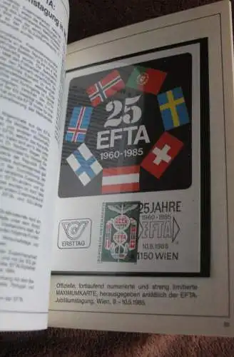 EFTA-Jahrbuch 1985; Jubiläumsjahrbuch; 1. Europäisches Markenjahrbuch, mit Schwarzdruck CEPT Norwegen 1985