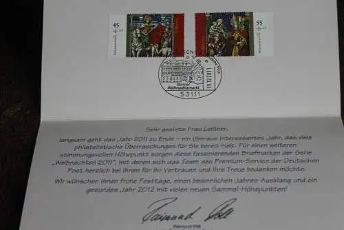 Weihnachtskarte Deutsche Post 2011; Stempel Weihnachtsmarkt Bonn