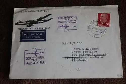 Lufthansa-Erstflug Frankfurt-Las Palmas 1963; Anschlußpost