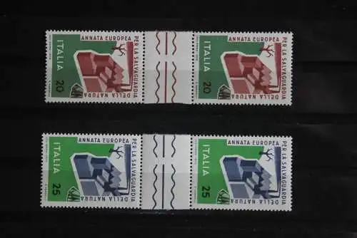 Italien Europäisches Naturschutzjahr  1970; Zwischenstegpaar, postfrisch