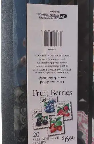 Fruit Berries, 20 Self adhesive  33 C. Stamps, 1999