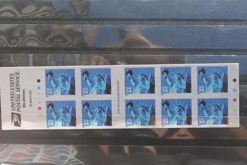 The Statue of Liberty, 10 Self adhesive  34 C. Stamps, 2001