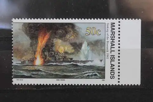 Marshall Islands; 2. Weltkrieg - Serie; WK II -Series 1990; Sinking  of the Bismarck, ungebraucht