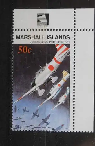 Marshall Islands; 2. Weltkrieg - Serie; WK II -Series 1990; Japanese Attak Pearl Harbor, ungebraucht