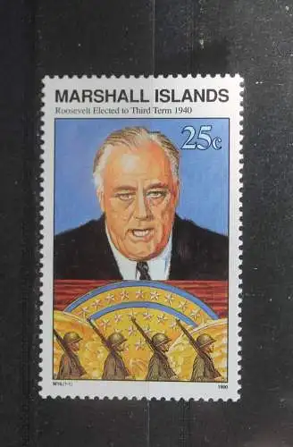 Marshall Islands; 2. Weltkrieg - Serie; WK II -Series 1990; Roosevelt, ungebraucht