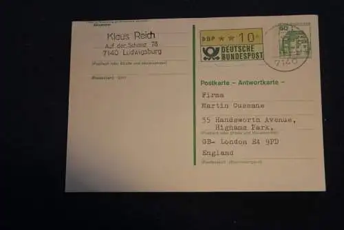 Postkarte P119A; gebraucht; mit Zusatzfrankatur ATM