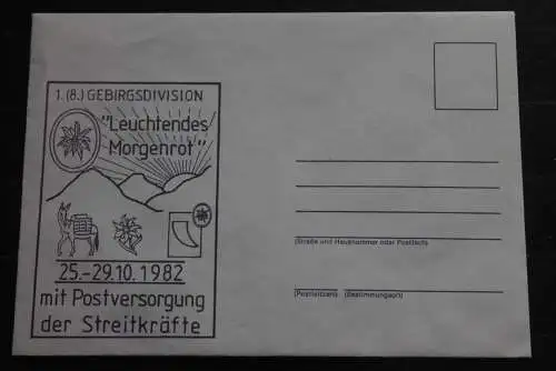 Bundeswehr; Feldpostumschlag, "Leuchtendes Morgenrot, Gebirgsdivision, 1982, Blancoumschlag