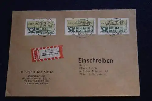 ATM Bedarfsbrief, Einschreiben, 1982; DIN A6-Format; Stempel Berlin