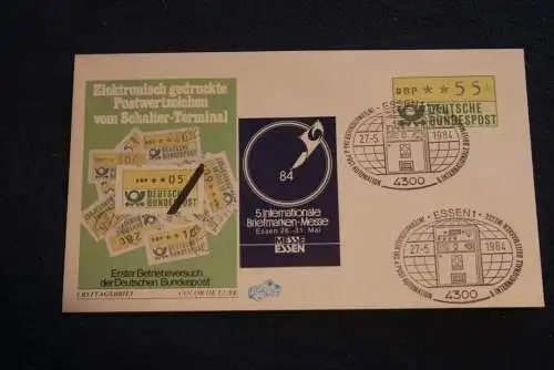 5. Intern. Messe Essen 1984; ATM 55 Cent mit Sonderstempel und Cachet