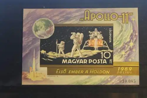 Apollo-11; Ungarn, Blockausgabe, 1970, ungezähnt, ungebraucht