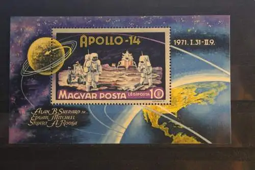 Apollo-14, Ungarn; Blockausgabe, 1971, gezähnt, ungebraucht