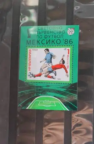 Fußball-WM Mexico 86; Blockausgabe Bulgarien 1985, ungebraucht